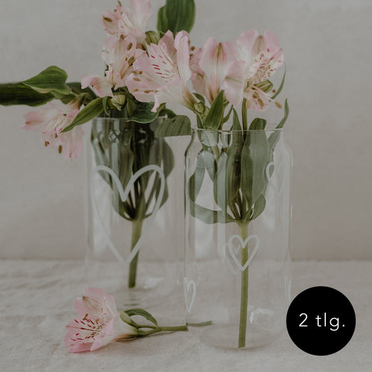 Verres à boire hauts Cœur & Cœurs en ensemble