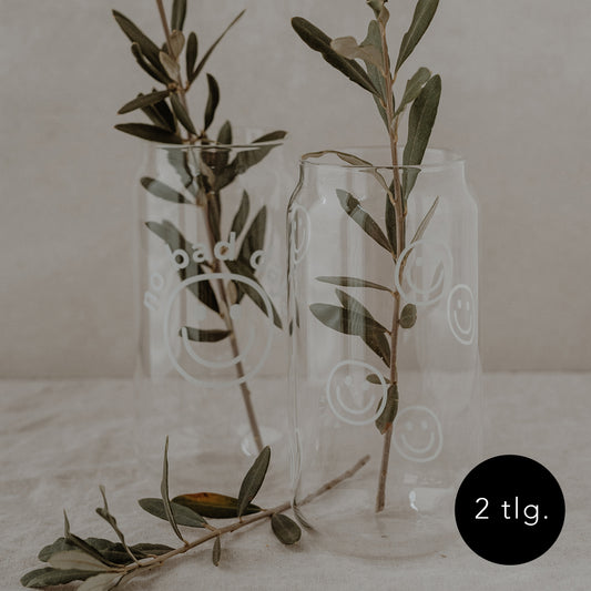 Grands verres à boire No Bad Days & Smileys en set