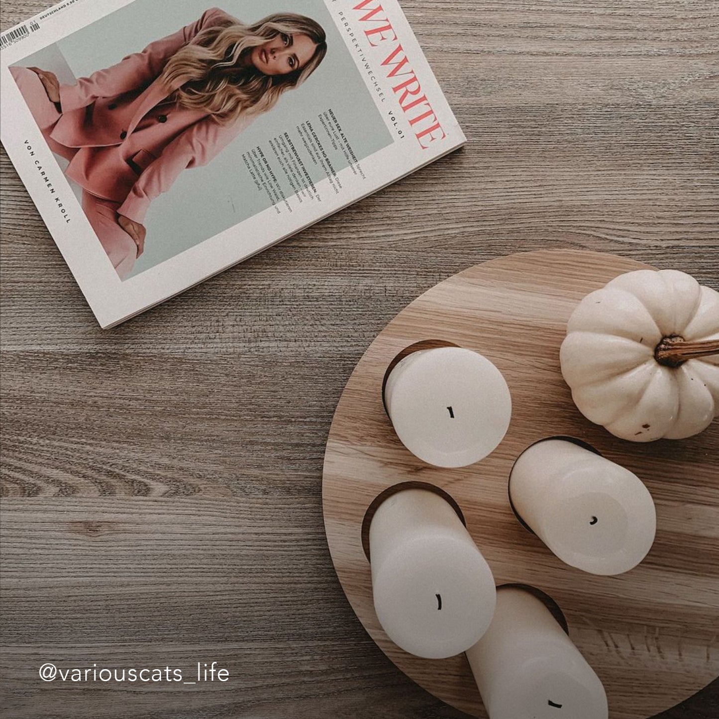 Round Oak Candle Board 32cm