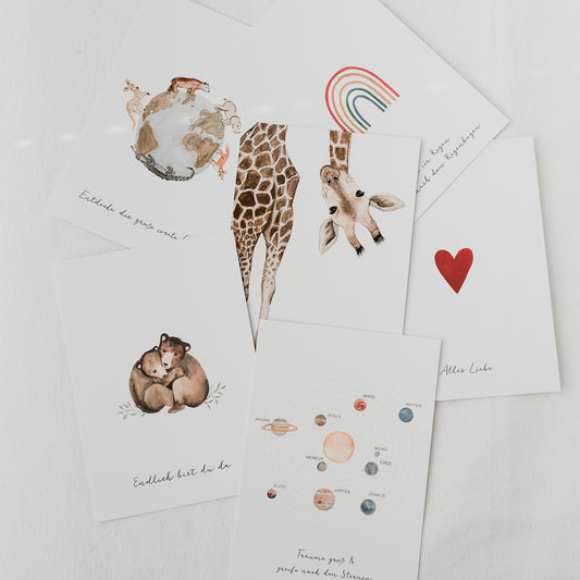 Ensemble de 6 cartes postales enfants