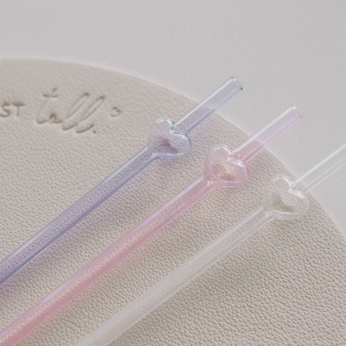 Limitierte Strohhalme Bubble heart 3er Set rosa