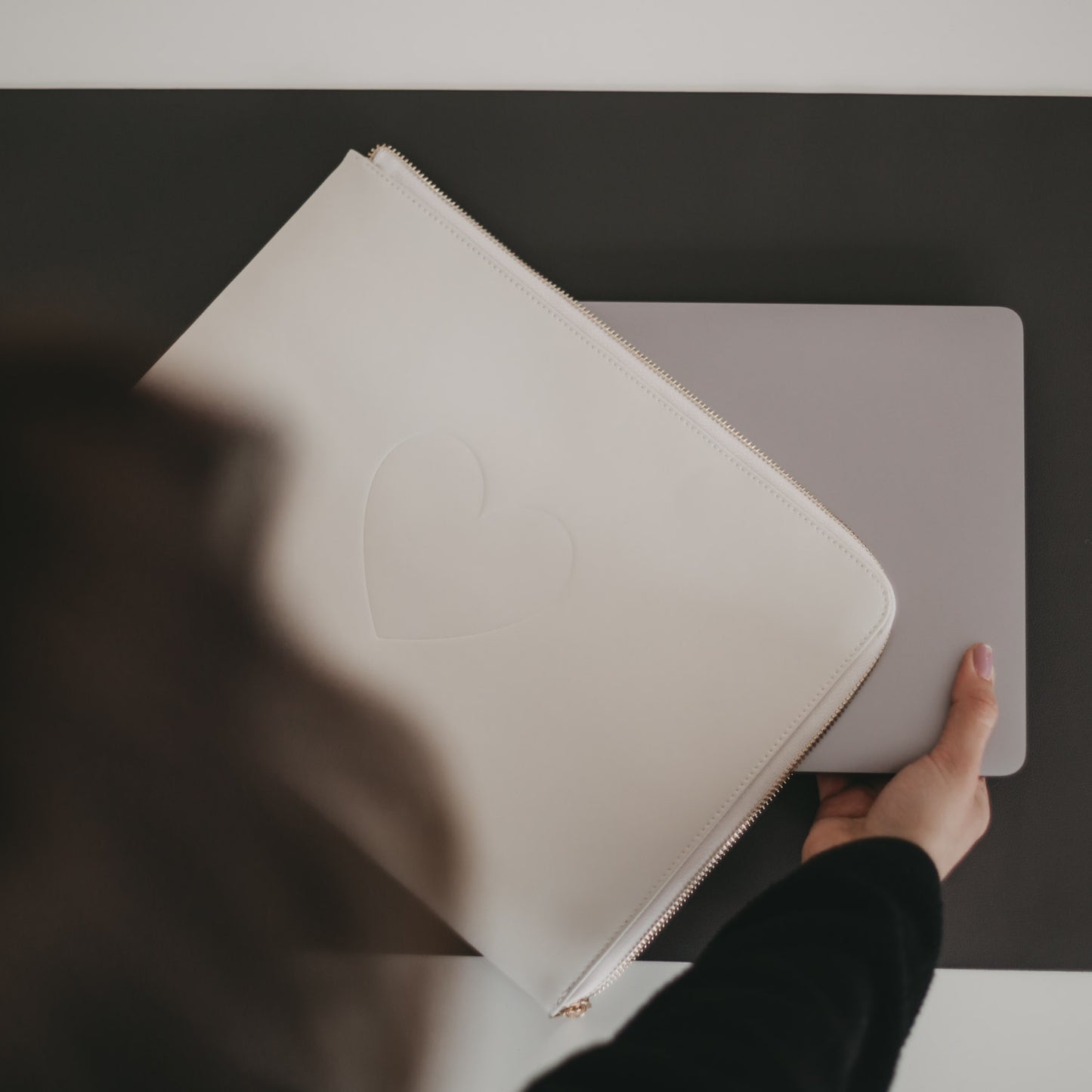 Laptoptasche Herz creme | Eulenschnitt 