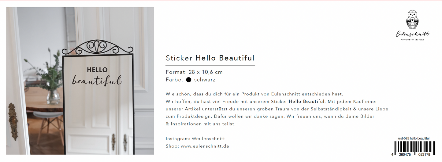 Sticker hello beautiful