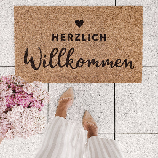 Kokos Fußmatte Herzlich Willkommen