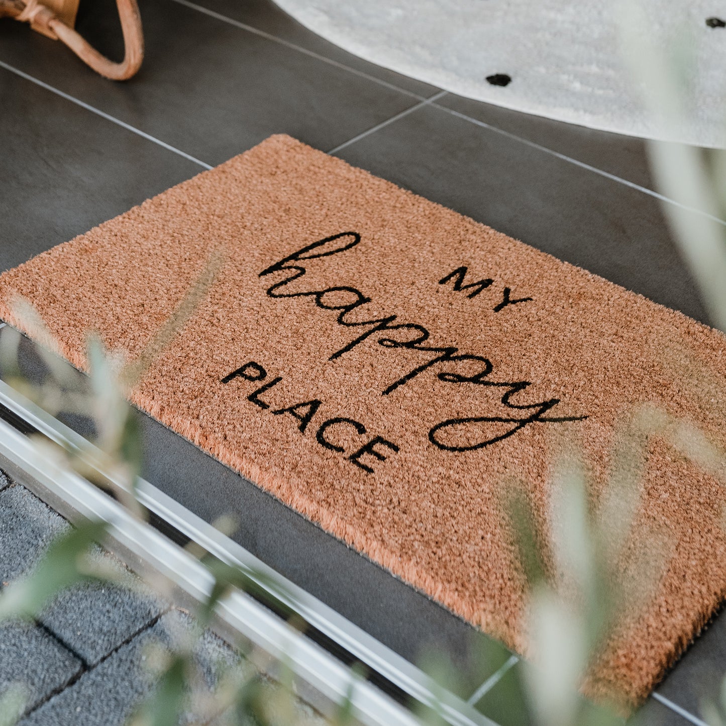 Kokos Fußmatte Happy Place | Eulenschnitt 