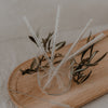 Pailles en verre Pois Noirs 20cm en lot de 4