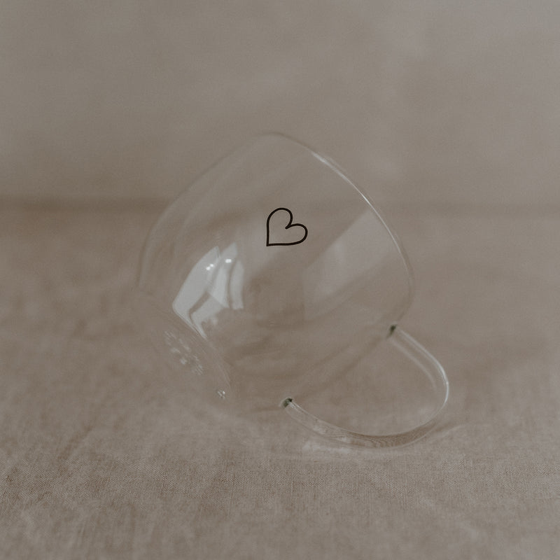 Doppelwandiges Glas 250ml Herz