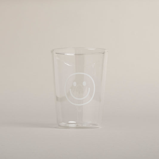Trinkglas Smiley weiß