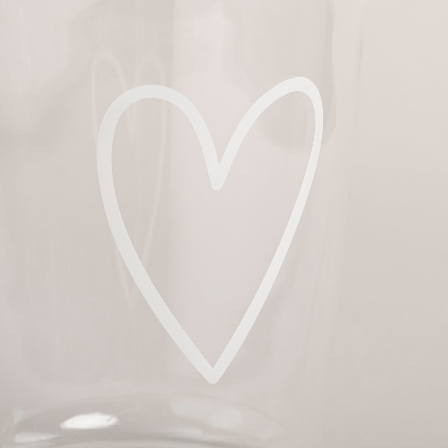 Trinkglas Herz weiß