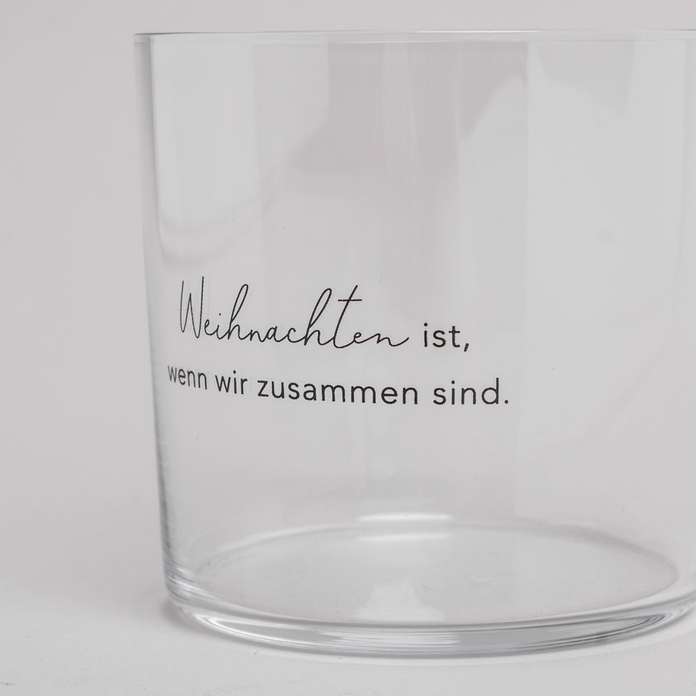 Zartes Trinkglas Weihnachten ist - Besinnliche Stimmung