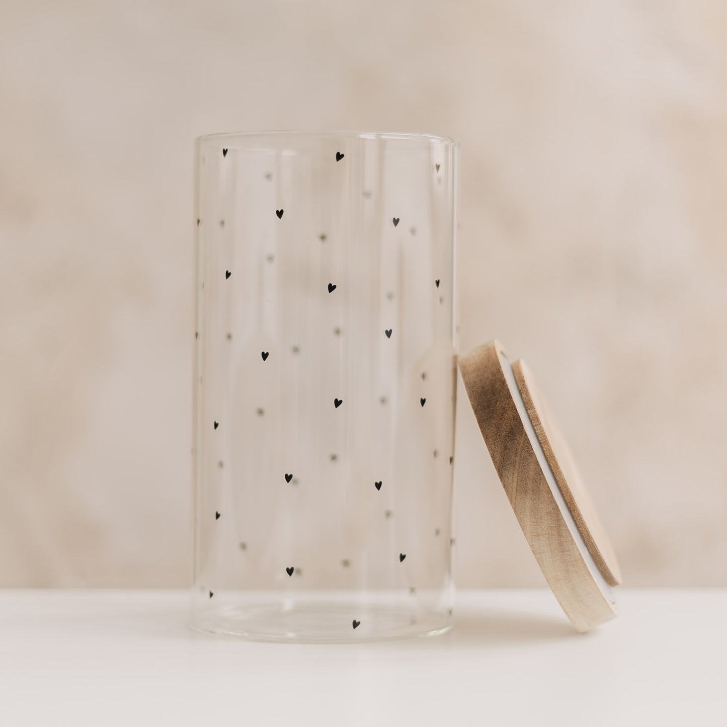 Vorratsglas Herzen 19 cm schwarz