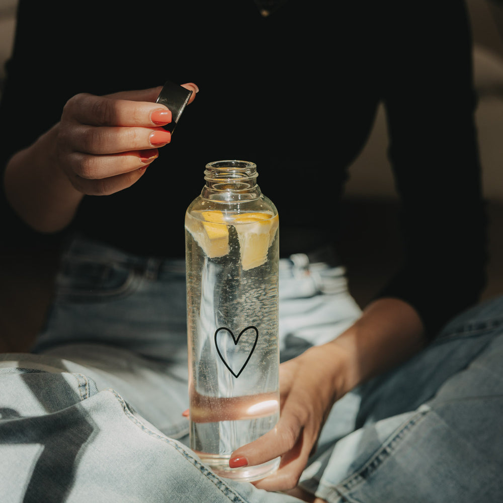 Trinkflasche Herz – groß & alltagstauglich