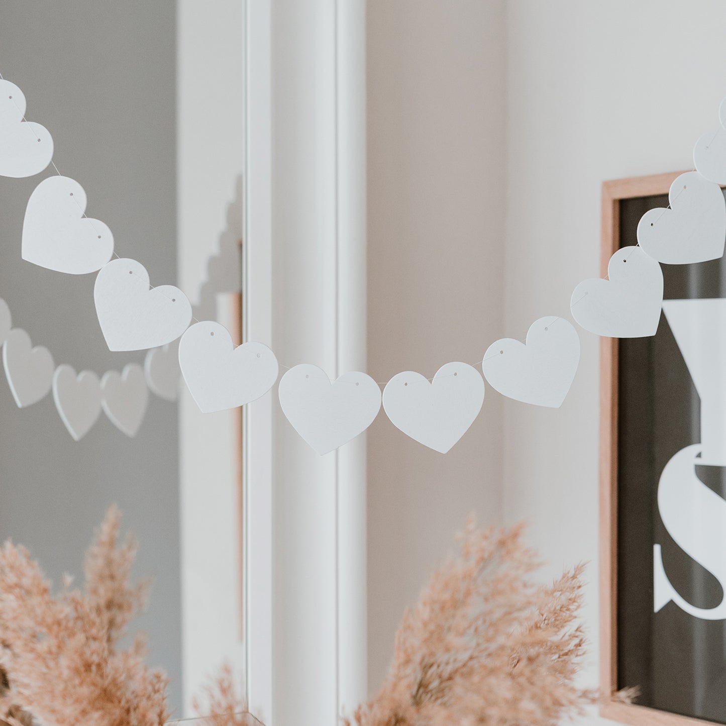Holzanhänger Herz weiß im 10er Set