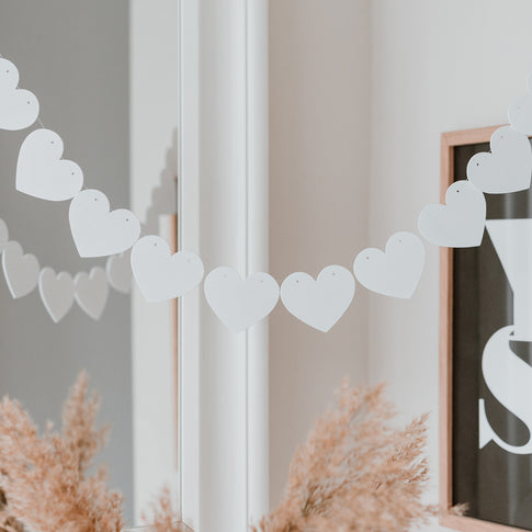 Holzanhänger Herz weiß im 10er Set