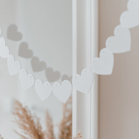Holzanhänger Herz weiß im 10er Set