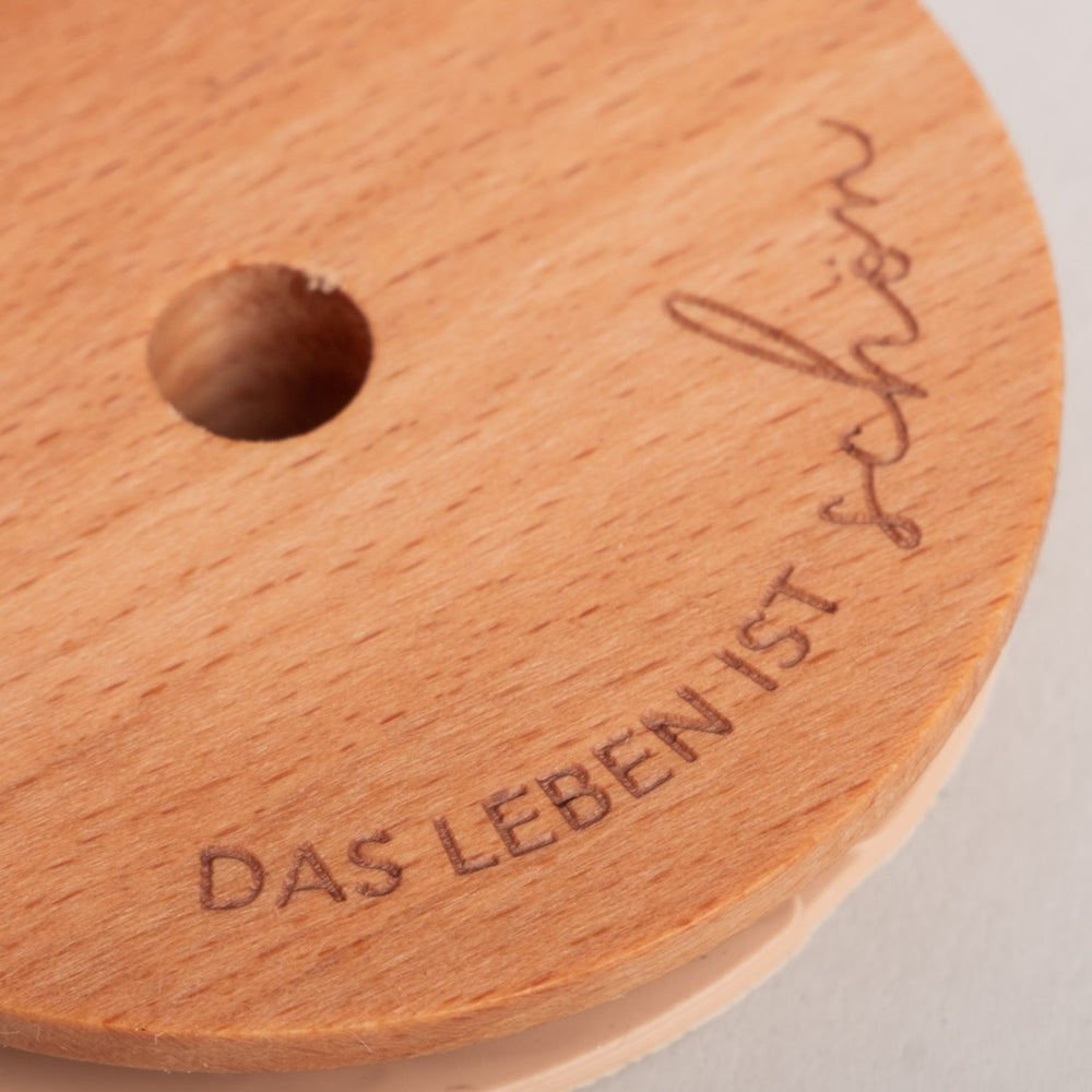 Deckel Das Leben ist schön für Hohes Trinkglas | Eulenschnitt 