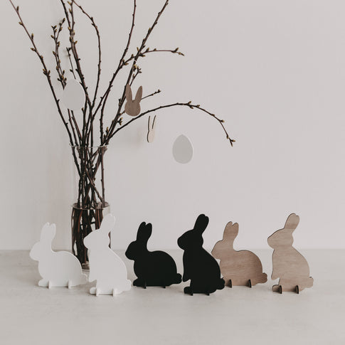 Steckhasen schwarz 2er Set | Eulenschnitt 