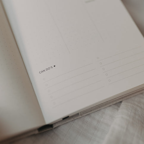 Wochenübersichtsseite des Kalenders Neues Glück mit Can-Do’s-Bereich in minimalistischer Gestaltung.