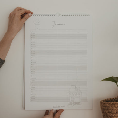 Familienkalender Januar Monatsübersicht mit klarer Struktur