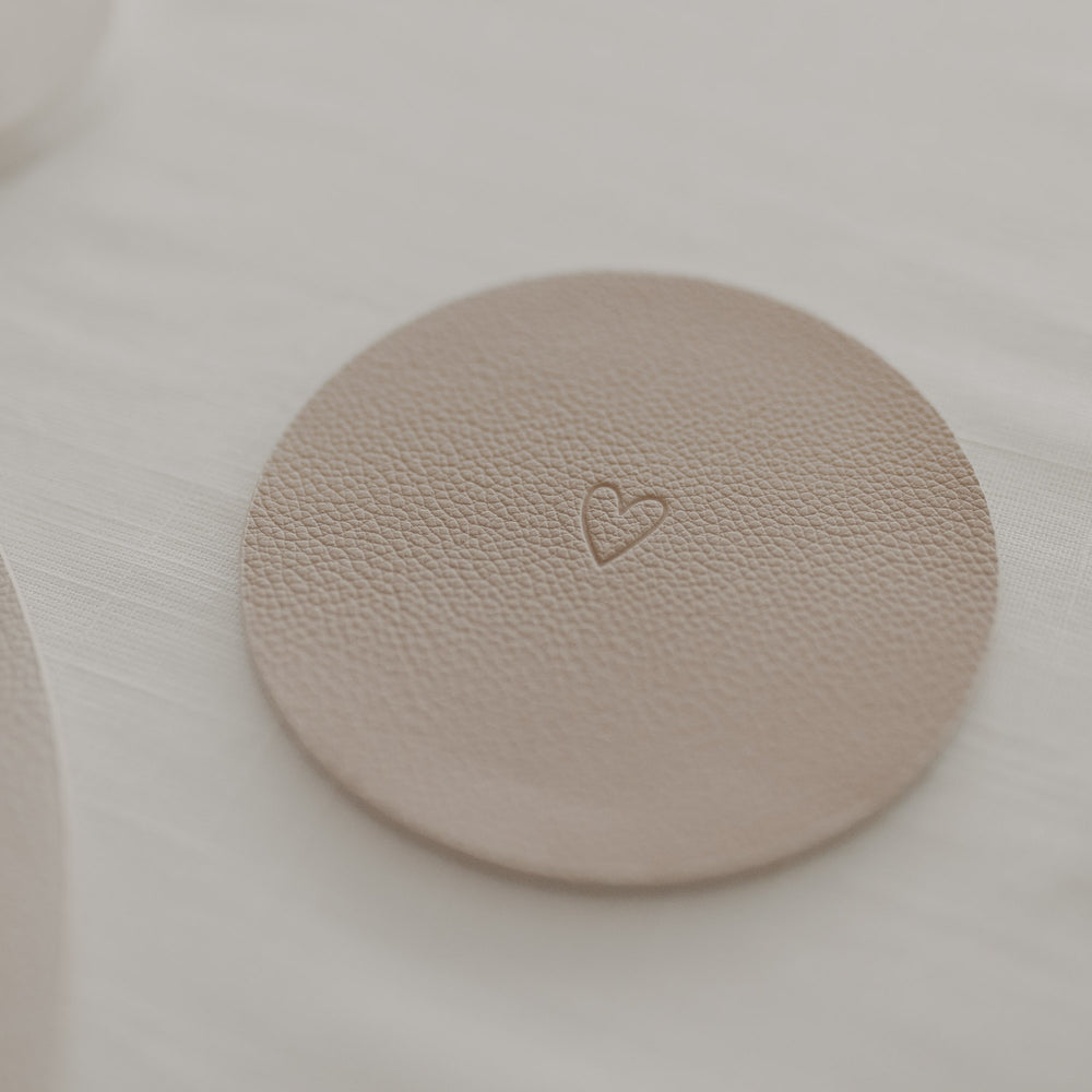 Untersetzer Herz Creme – 2er Set wendbar