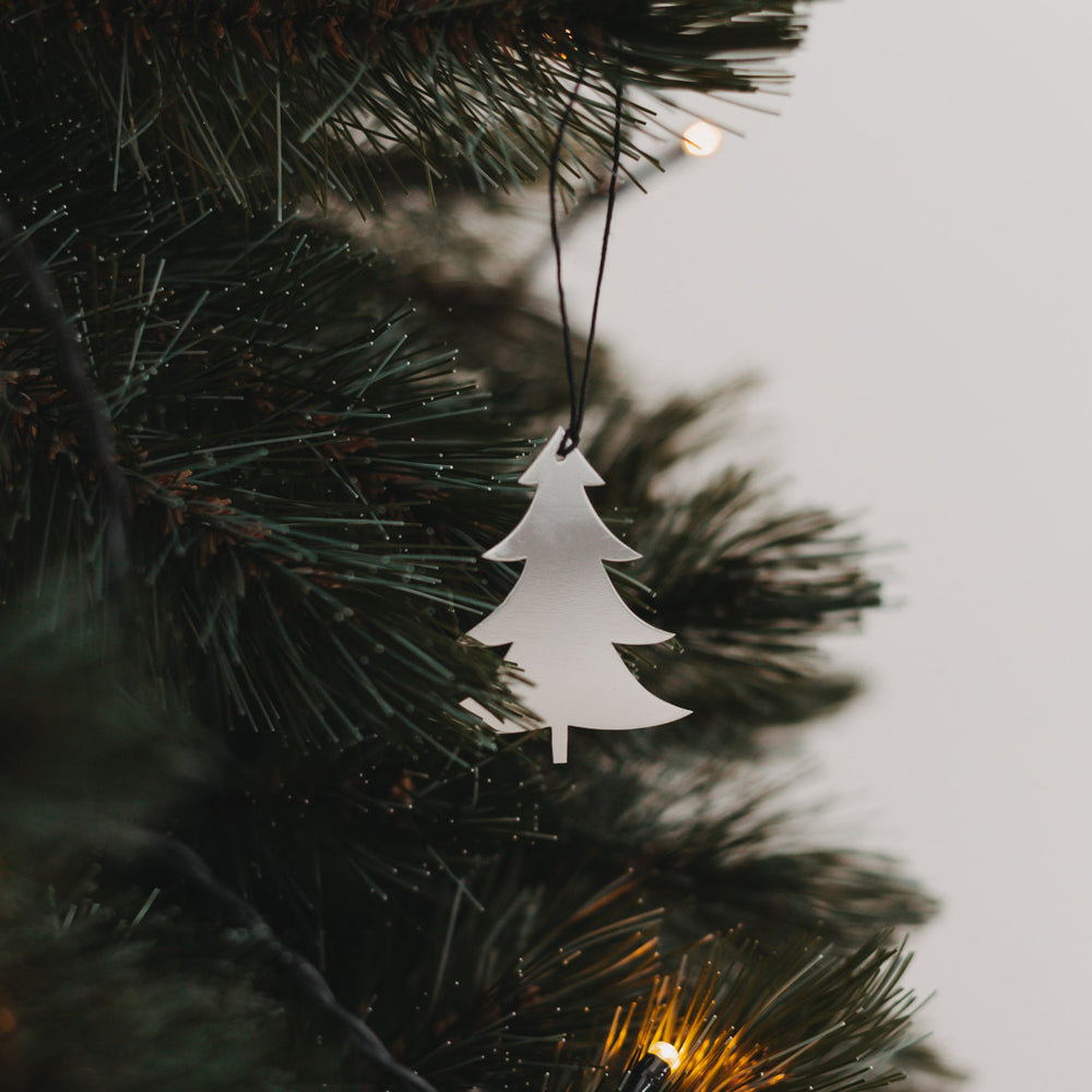Anhänger Tanne Silber 6er Set – Edle Weihnachtsdeko