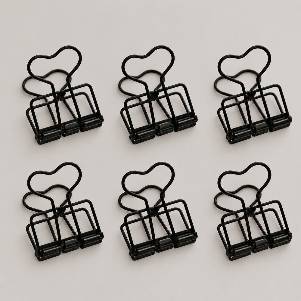 Clip mittel schwarz 6er Set