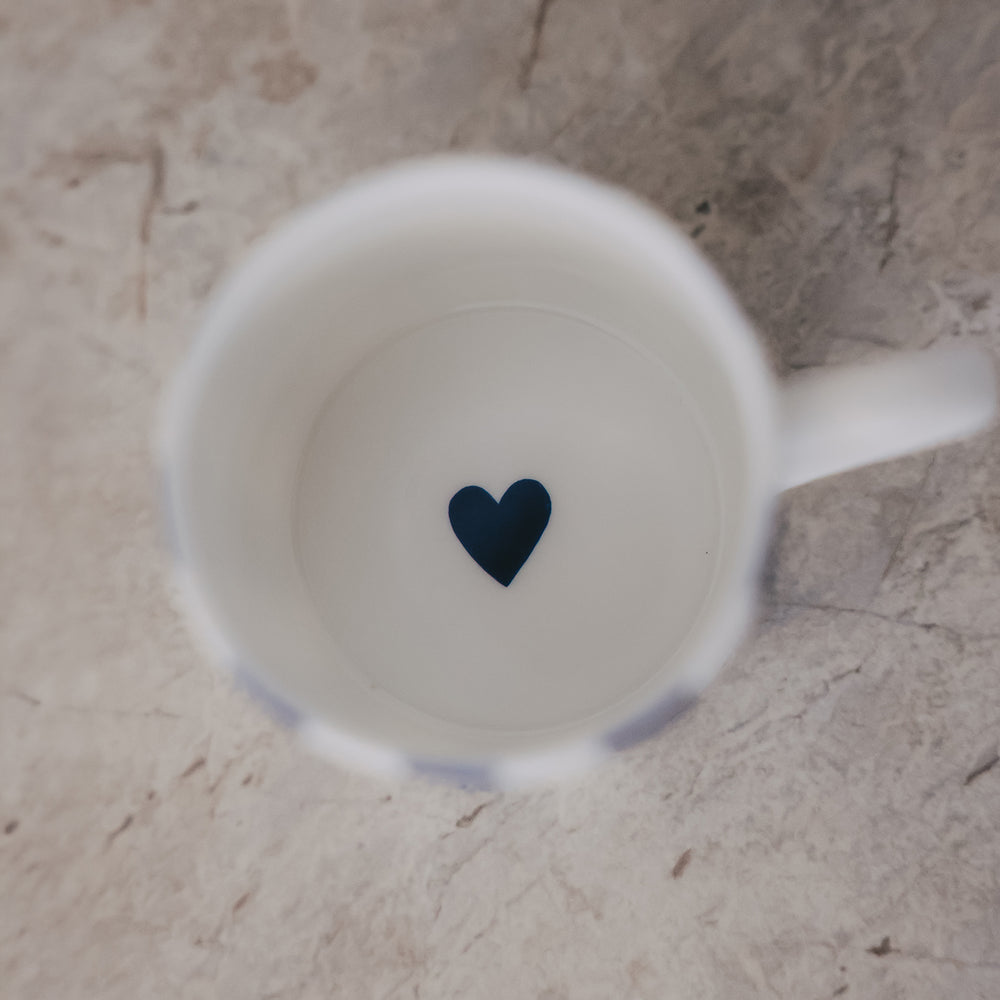 Fine Bone Tasse blau gestreift – klein & edel