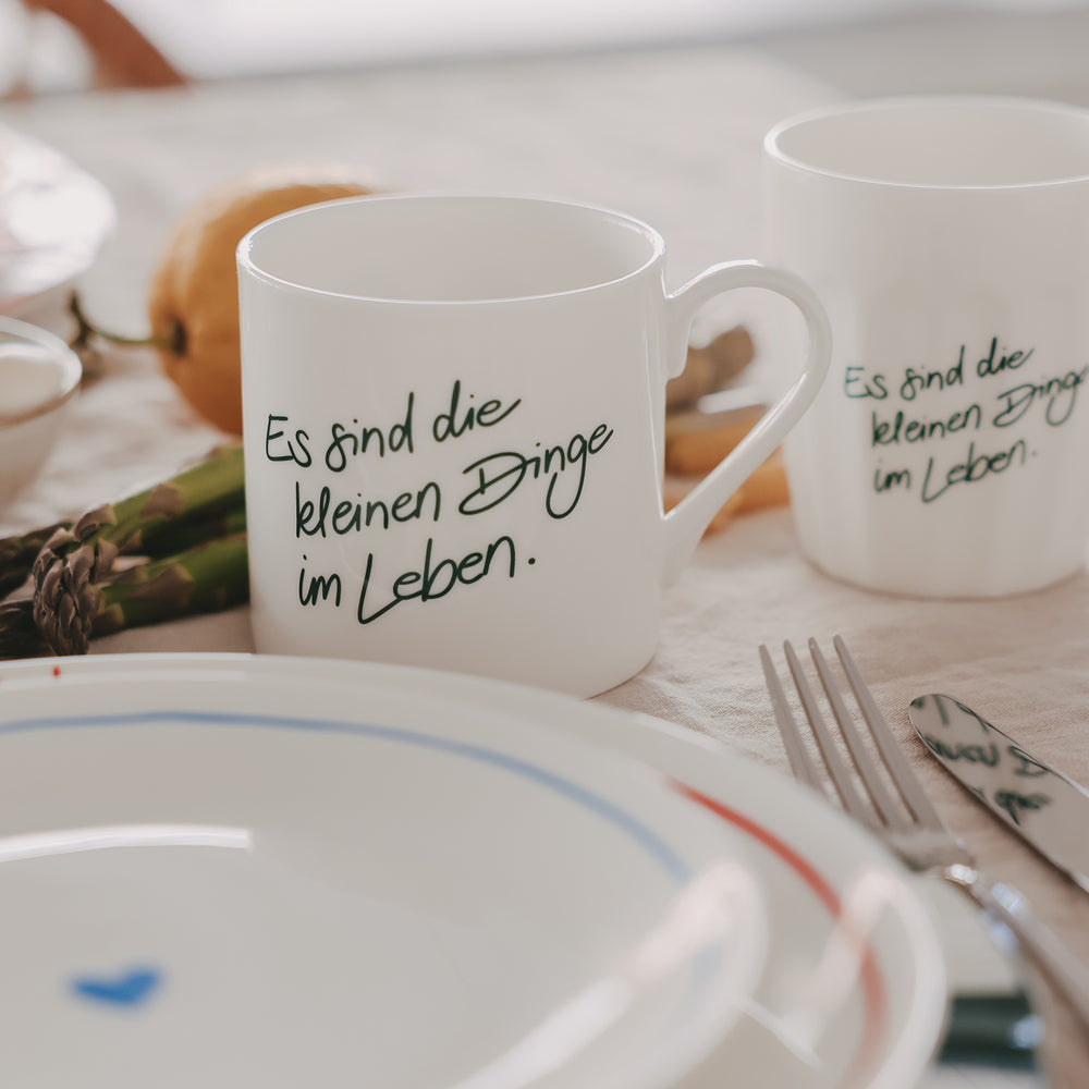 Fine Bone Tasse – Spruch & Herzdetail