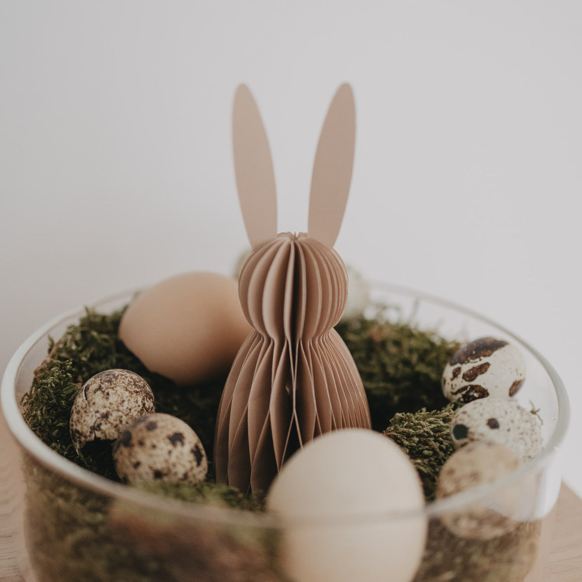 Osterdeko Natur: Papierhasen 3er Set