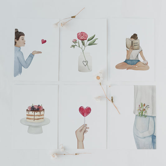 Jeu de cartes Send Love en lot de 6