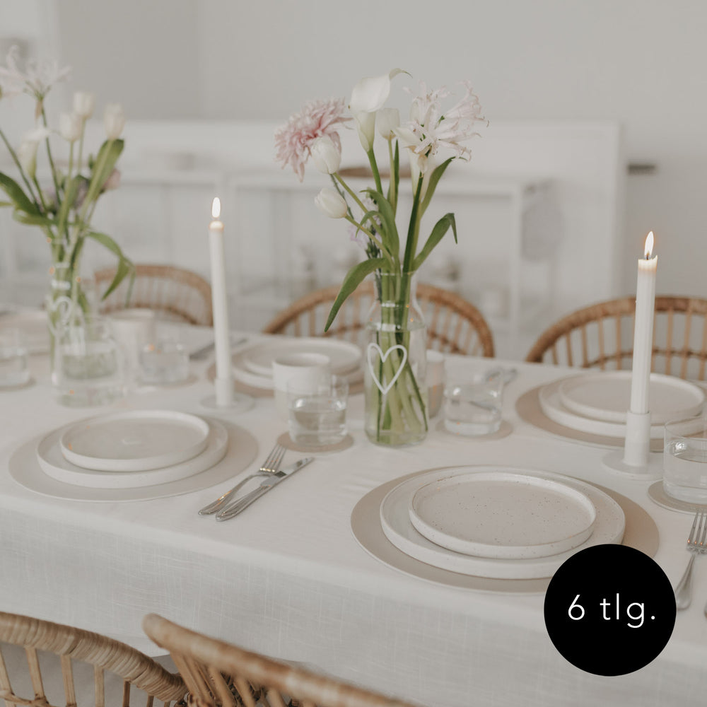 Tischsets & Untersetzer Herz Creme im 4er Set
