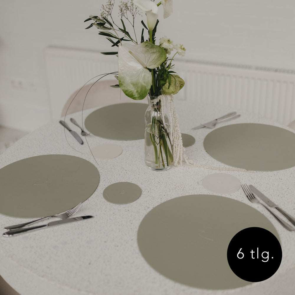 Tischsets & Untersetzer Herz Grün im 4er Set