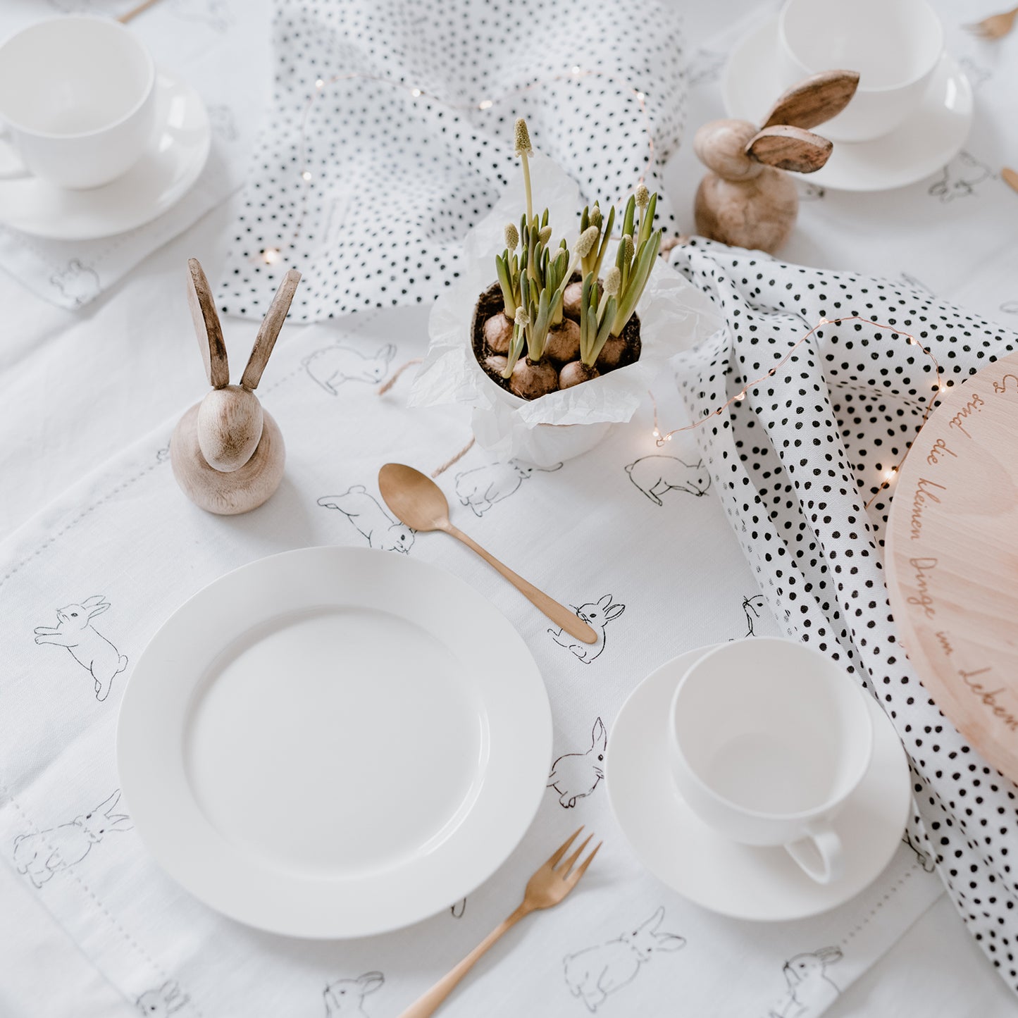 Leinen Servietten Kaninchen im 4er Set