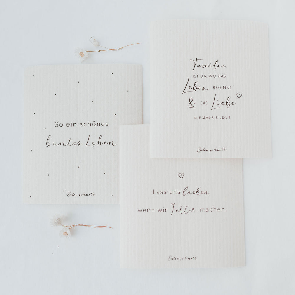 Schwammtücher Sprüche 3er Set