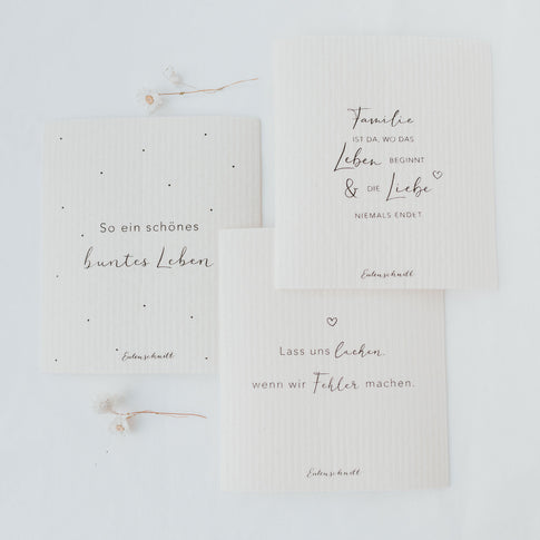 Schwammtücher Sprüche 3er Set