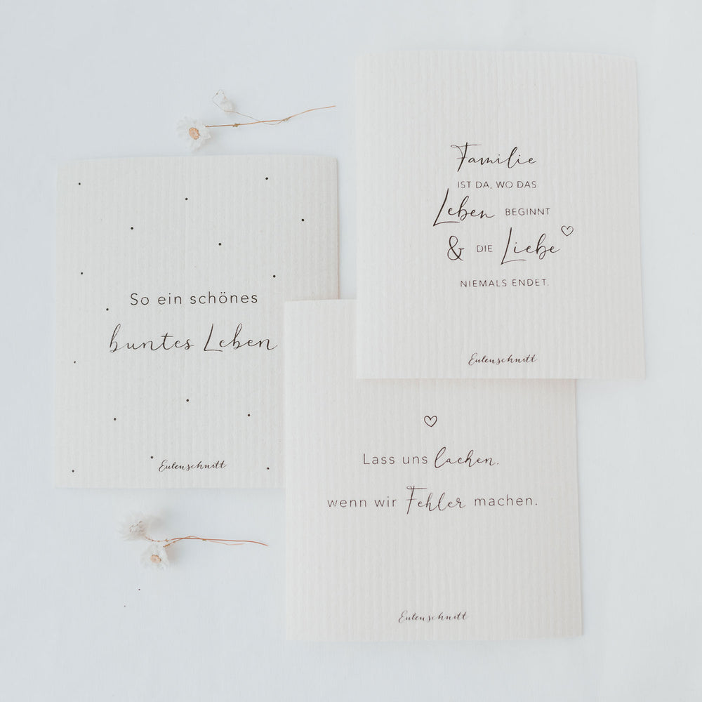 Schwammtücher Sprüche 3er Set