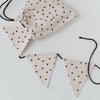 Guirlande de fanions à pois en tissu