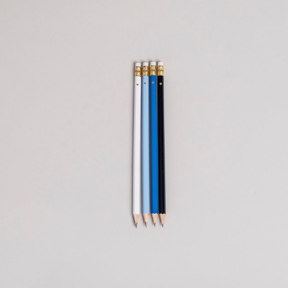 Bleistift Set blau 4er Set | Eulenschnitt 