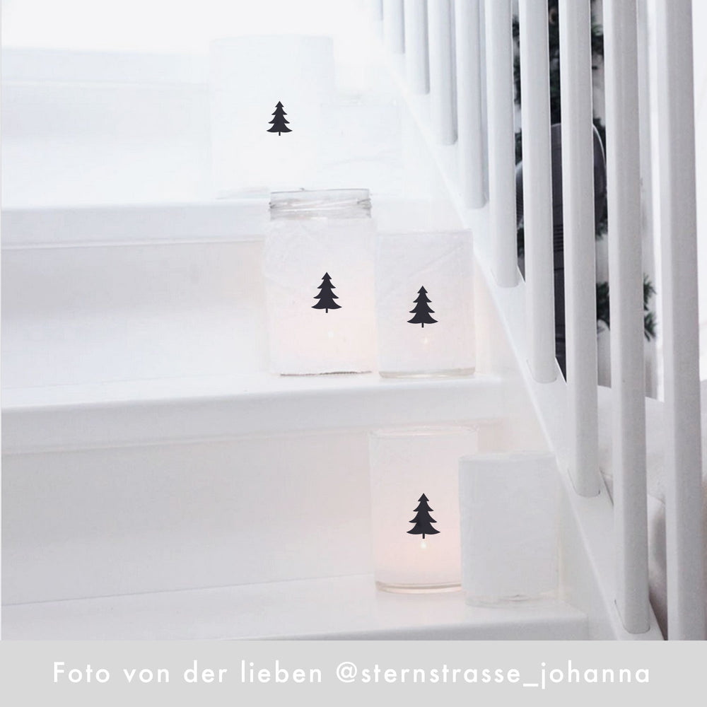 Autocollant mural sapin noir