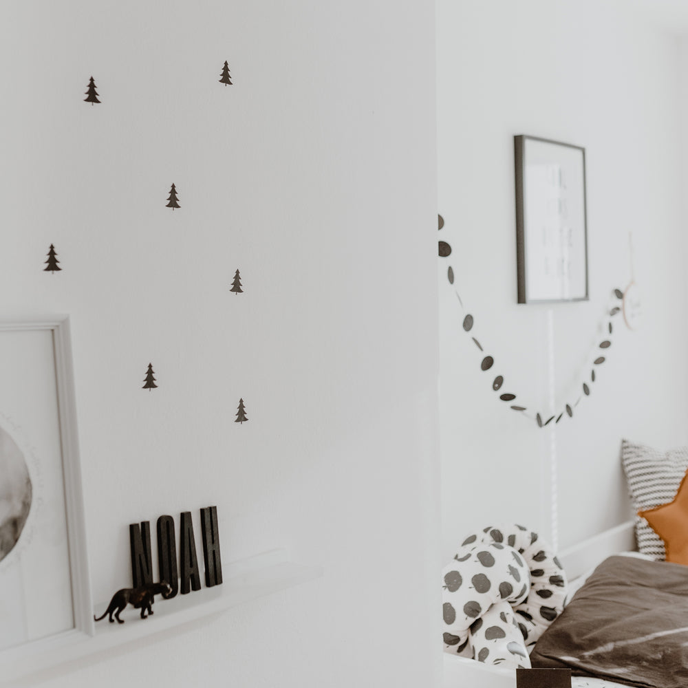 Autocollant mural sapin noir