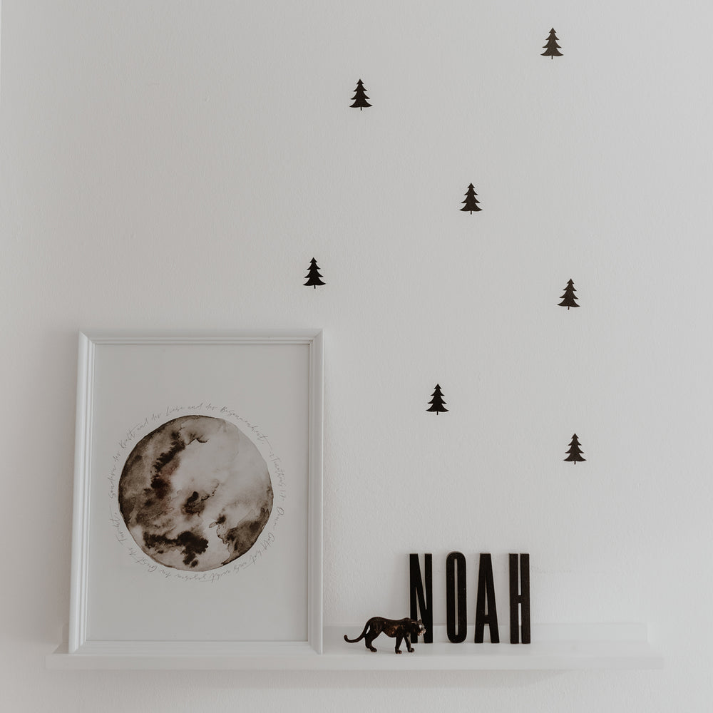 Autocollant mural sapin noir