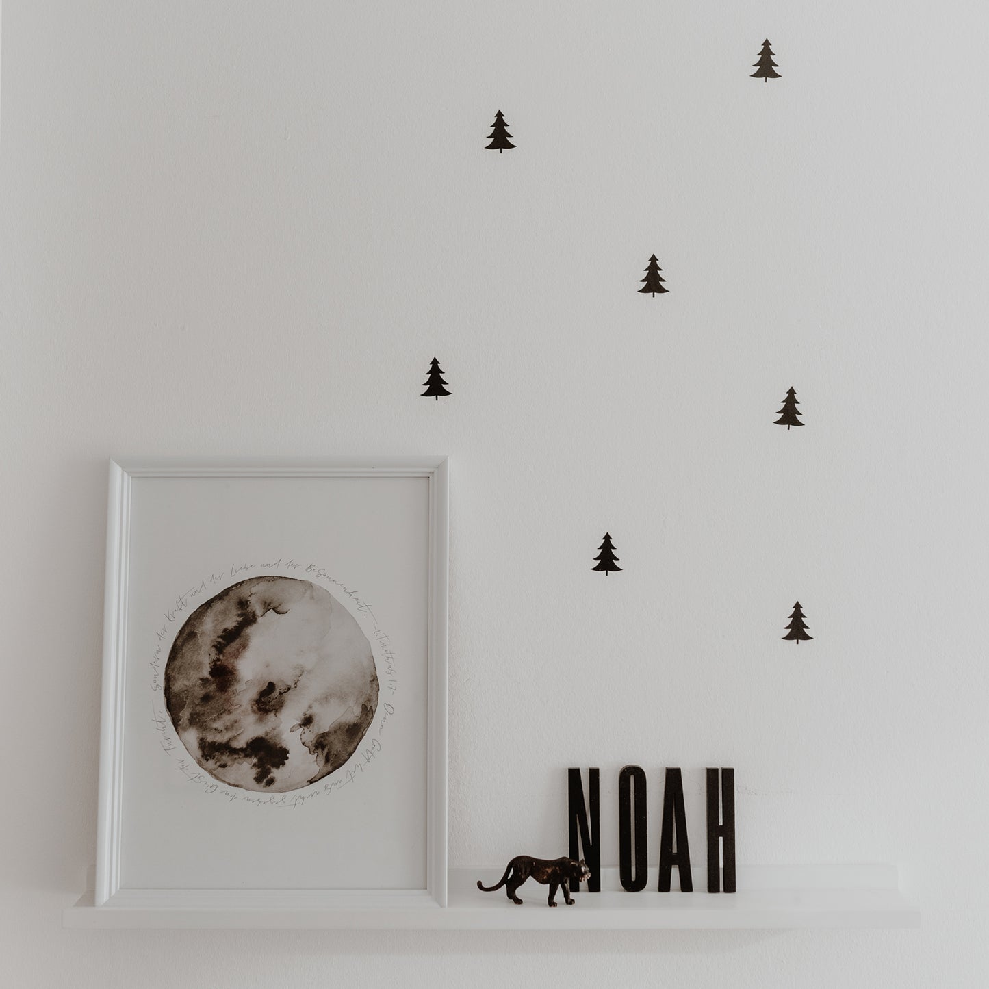 Autocollant mural sapin noir