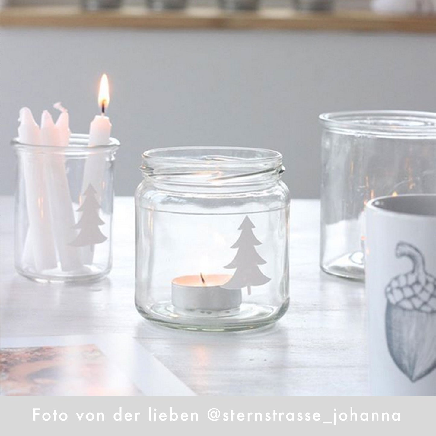 Wandsticker Tannen Weiß