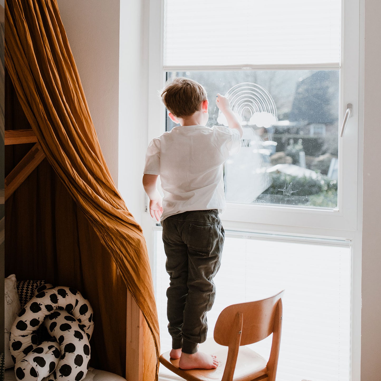 Fenstersticker Regenbogen zum Ausmalen