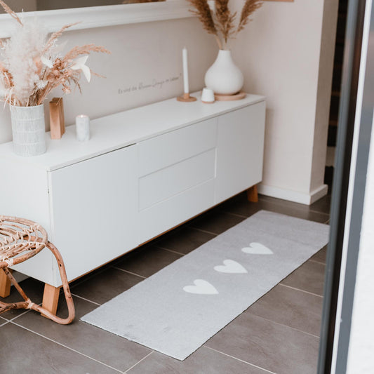 Tapis couloir lavable Coeurs
