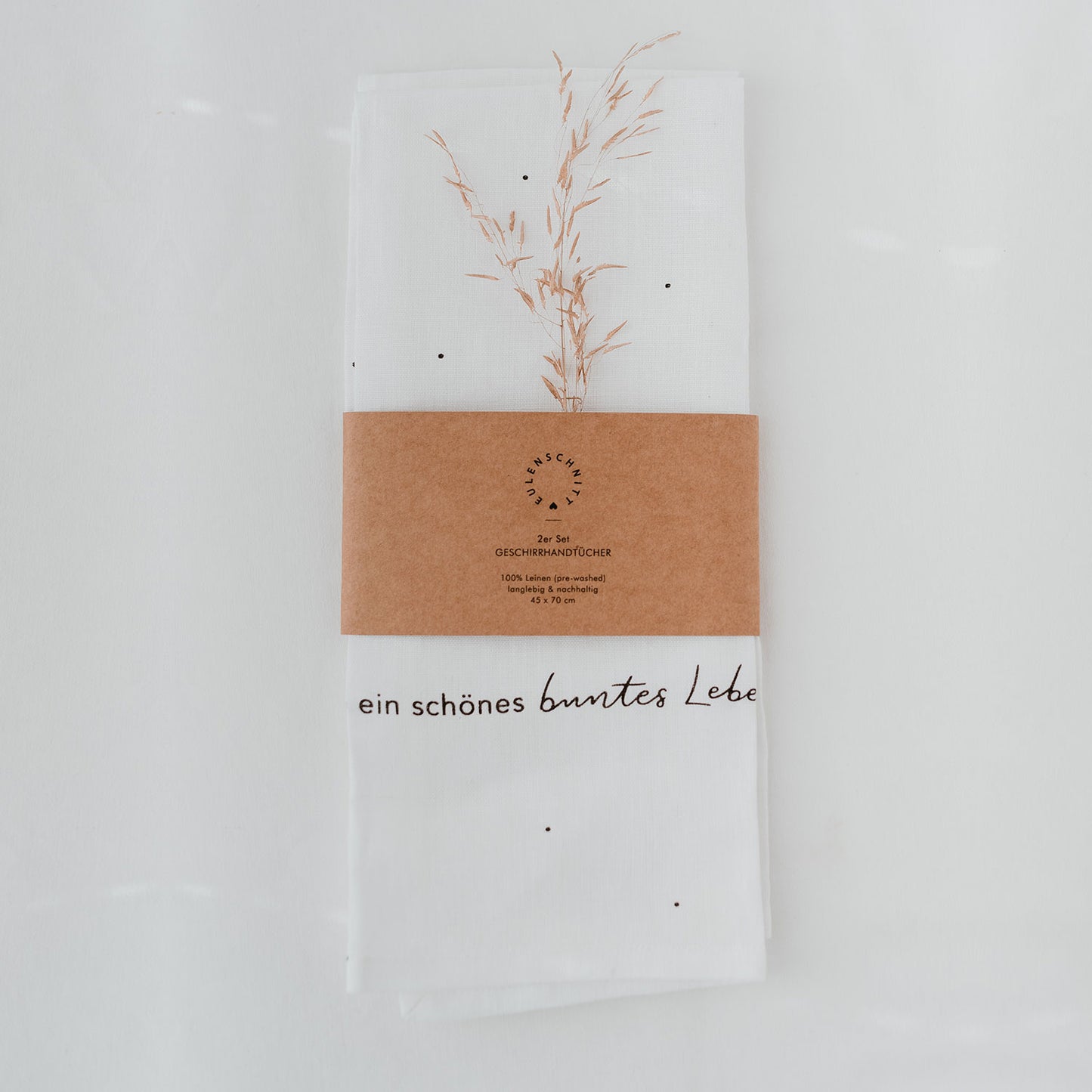 Leinen Geschirrtücher Sprüche im 2er Set