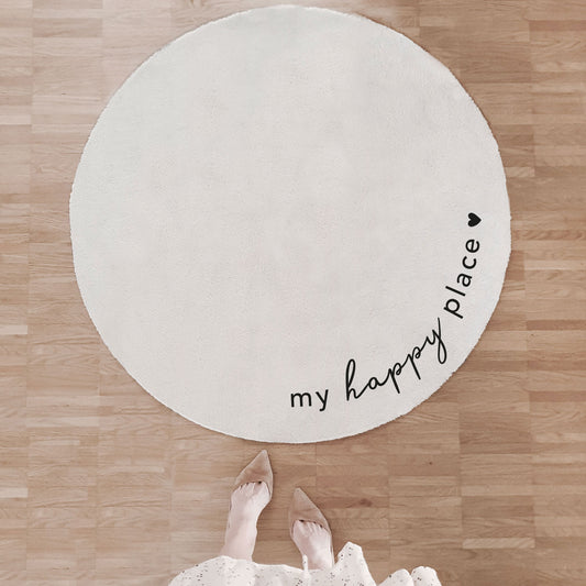 Tapis rond lavable Happy Place