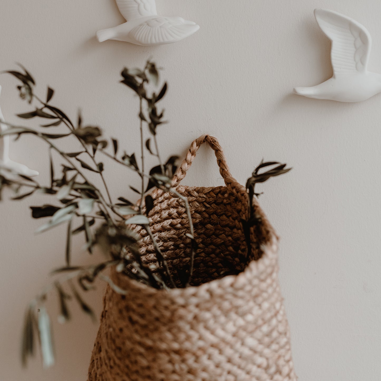 Panier de rangement en jute moyen