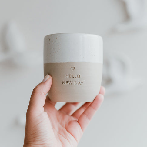 Becher Hello New Day | Eulenschnitt 