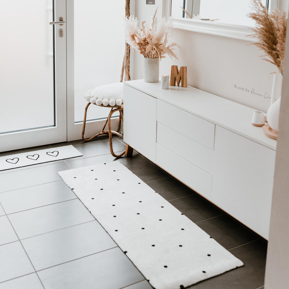 Tapis couloir à pois